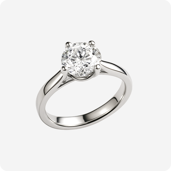 Classic Gold Solitaire Diamond Ring - Image 2