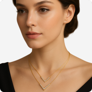 Double Chevron Diamond Necklace