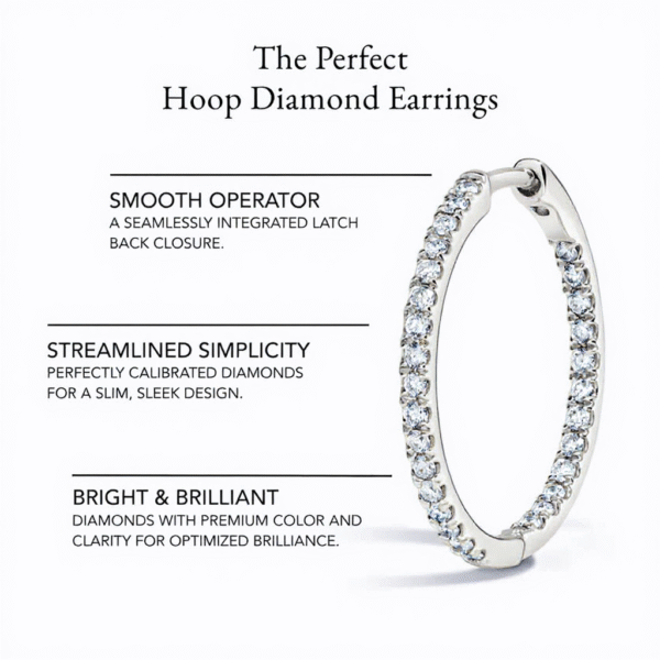 Kriva Luxe white Gold Hoop Earrings - Image 3