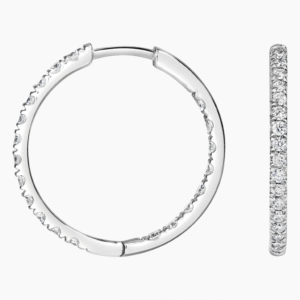 Kriva Luxe white Gold Hoop Earrings
