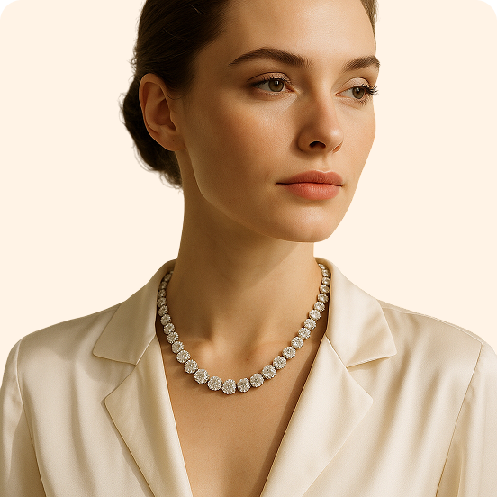 Elegant Diamond Tennis Necklace