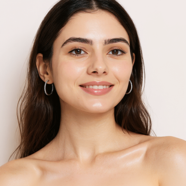 Kriva Luxe white Gold Hoop Earrings - Image 2