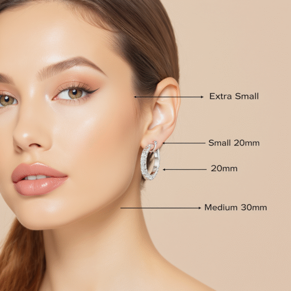 Kriva Luxe white Gold Hoop Earrings - Image 4