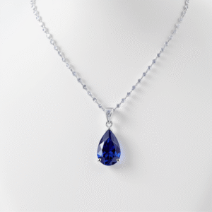 Kriva Royal Blue Teardrop Pendant Necklace