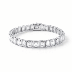 Kriva Luxe Emerald-Cut Tennis Bracelet