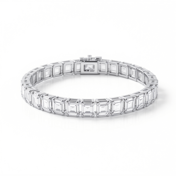 Kriva Luxe Emerald-Cut Tennis Bracelet
