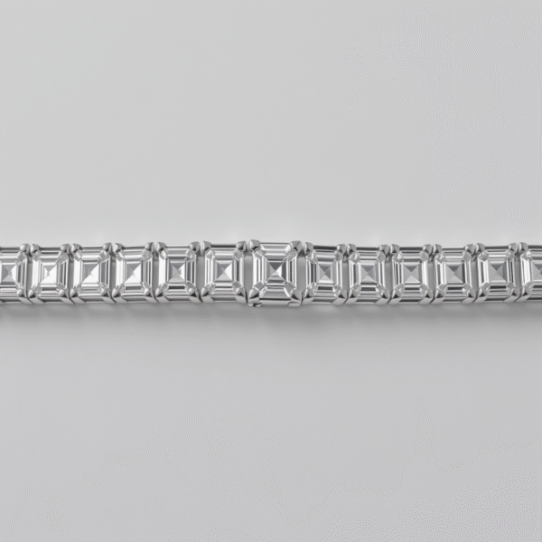 Kriva Luxe Emerald-Cut Tennis Bracelet - Image 2