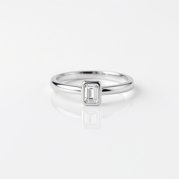 Kriva Emerald-Cut Solitaire Bezel Ring - Image 3
