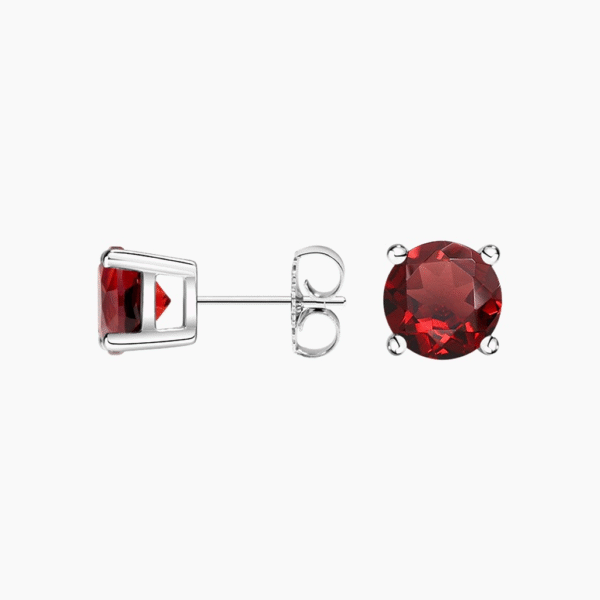 Kriva Ruby Red Solitaire Stud Earrings - Image 2