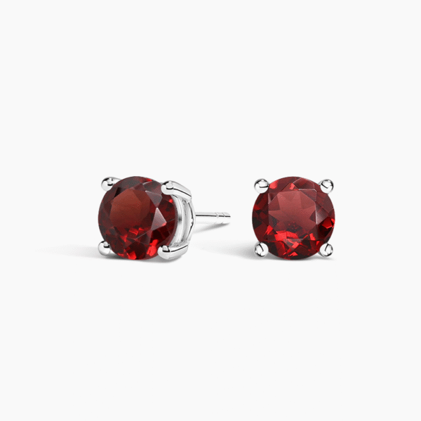 Kriva Ruby Red Solitaire Stud Earrings
