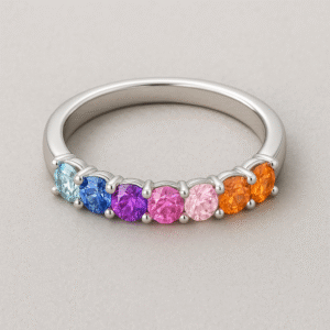 Kriva Rainbow Gemstone Eternity Band