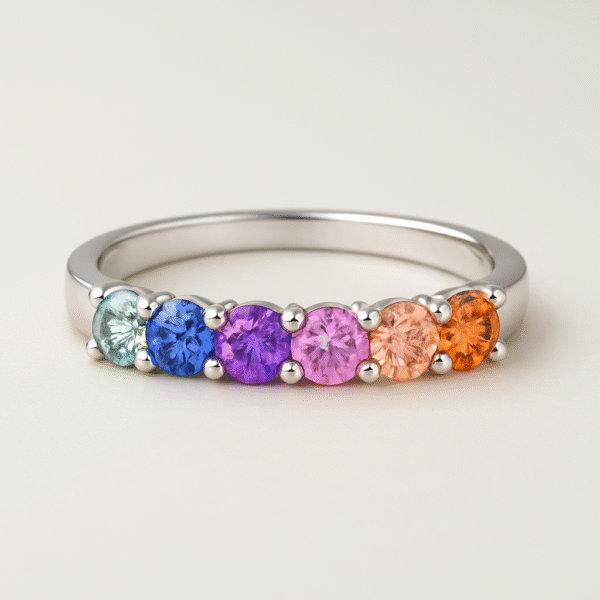 Kriva Rainbow Gemstone Eternity Band - Image 2