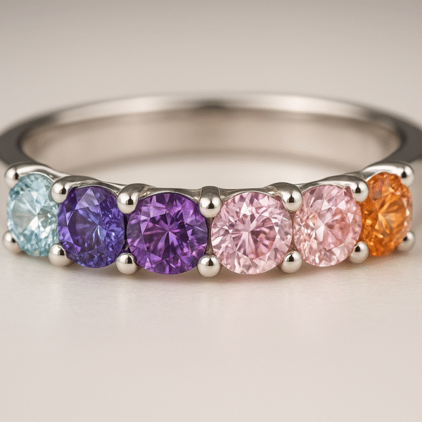 Kriva Rainbow Gemstone Eternity Band - Image 3